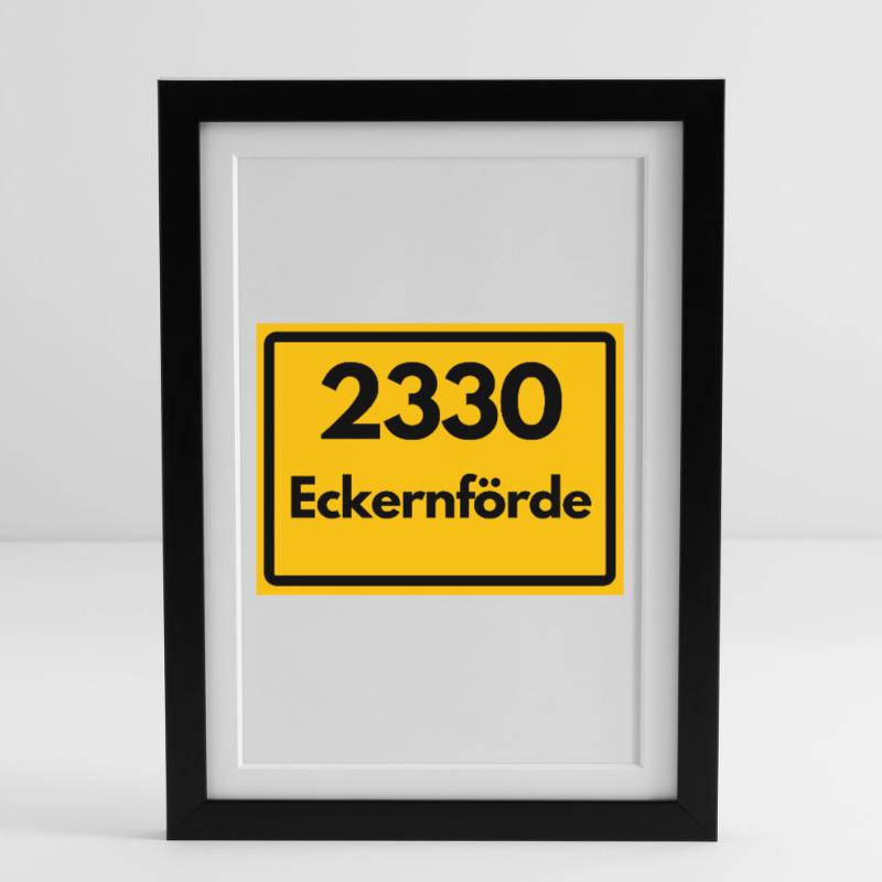 OLD POSTCODE POSTCODE RETRO 2330 ECKERNFÖRDE FJORD Framed poster (27 × 37 cm)