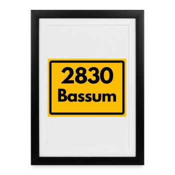 ANCIEN CODE POSTAL RETRO 2830 BASSUM GEESTPERLE - Affiche encadrée (27 × 37 cm) - noir - Devant