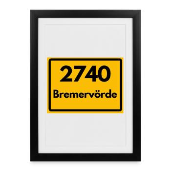 ANCIEN CODE POSTAL RETRO 2740 BREMERVÖRDE – VOIR - Affiche encadrée (27 × 37 cm) - noir - Devant