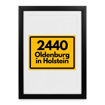 ANCIEN CODE POSTAL 2440 OLDENBURG EN HOLSTEIN - Affiche encadrée (27 × 37 cm) - noir - Devant
