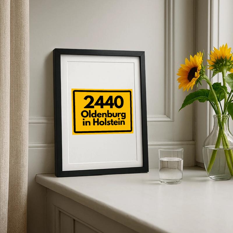 OLD POSTCODE POSTCODE 2440 OLDENBURG IN HOLSTEIN Framed poster (27 × 37 cm)