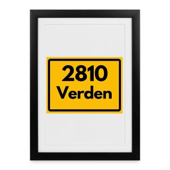 ANCIEN CODE POSTAL RÉTRO 2810 VERDEN PFERDEDOM - Affiche encadrée (27 × 37 cm) - noir - Devant