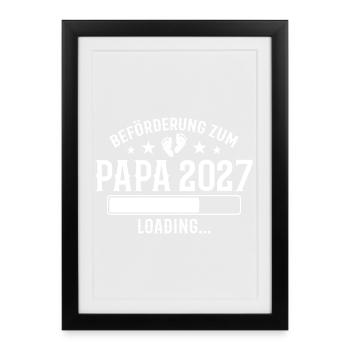 Annonce de grossesse future papa en 2027 - Affiche encadrée (27 × 37 cm) - noir - Devant