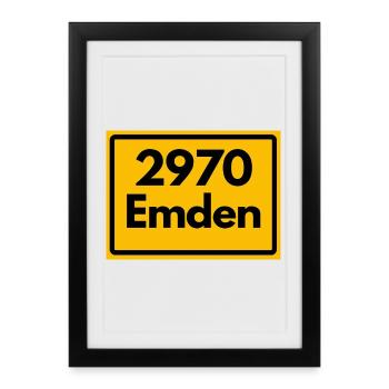 ANCIEN CODE POSTAL RÉTRO ⚓ 2970 Emden Moin Moin - Affiche encadrée (27 × 37 cm) - noir - Devant