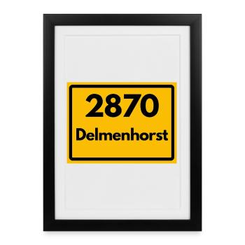 OLD POSTCODE POSTCODE RETRO 2870 DELMENHORST - Framed poster (27 × 37 cm) - black - Front