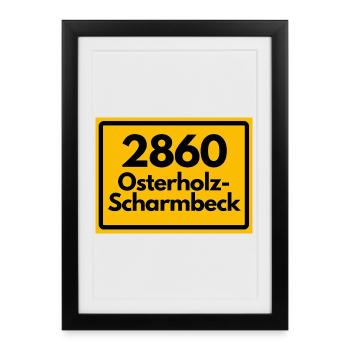 OLD POSTCODE POSTCODE 2860 OSTERHOLZ-SCHARMBECK - Framed poster (27 × 37 cm) - black - Front