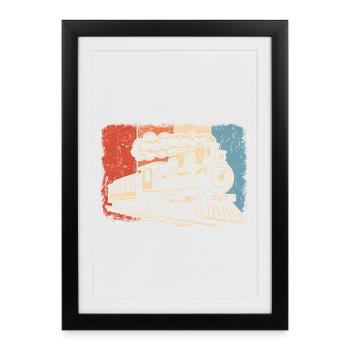 Railway Steam locomotive Locomotive Model railway Train - Framed poster (27 × 37 cm) - black - Front
