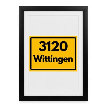 ANCIEN CODE POSTAL RETRO 3120 WITTRINGEN - Affiche encadrée (27 × 37 cm) - noir - Devant