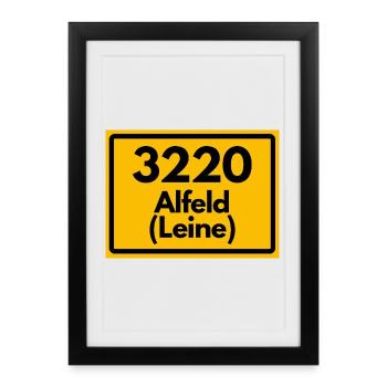 ANCIEN CODE POSTAL RETRO 3220 ALFELD LEINE - Affiche encadrée (27 × 37 cm) - noir - Devant