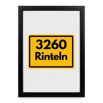 OLD POSTCODE RETRO 3260 RINTELN – WESER - Framed poster (27 × 37 cm) - black - Front