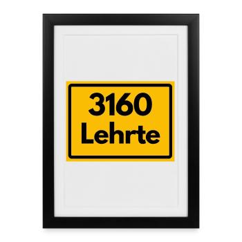 OLD POSTCODE ZIP CODE RETRO 3160 LEHRTE WASSERTURM - Framed poster (27 × 37 cm) - black - Front