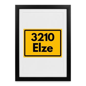 OLD POSTCODE ZIP CODE RETRO 3210 ELZE LEINEKLOSTER - Framed poster (27 × 37 cm) - black - Front