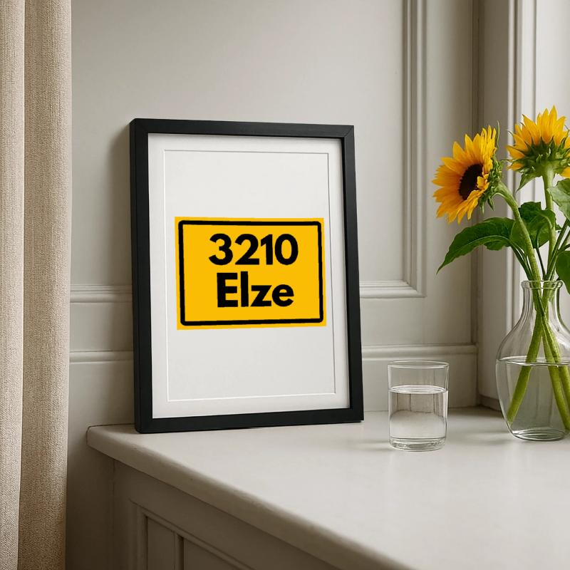 OLD POSTCODE ZIP CODE RETRO 3210 ELZE LEINEKLOSTER Framed poster (27 × 37 cm)