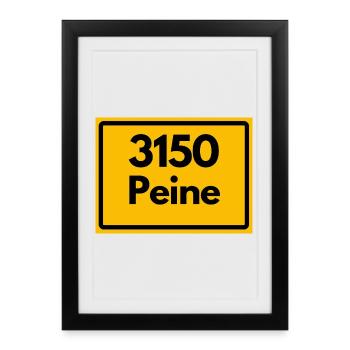 OLD POSTCODE ZIP CODE RETRO 3150 PEINE EULENSTADT - Framed poster (27 × 37 cm) - black - Front