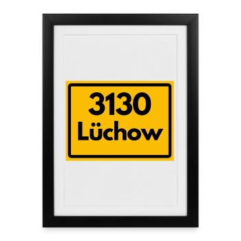 OLD POSTCODE ZIP CODE RETRO 3130 LÜCHOW WENDLAND! - Framed poster (27 × 37 cm) - black - Front