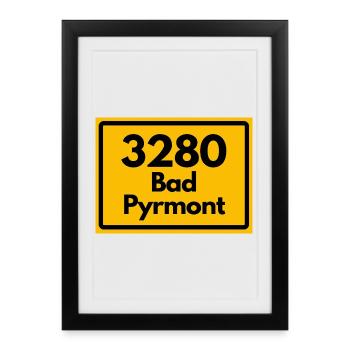 ANCIEN CODE POSTAL RETRO 3280 BAD PYRMONT - Affiche encadrée (27 × 37 cm) - noir - Devant