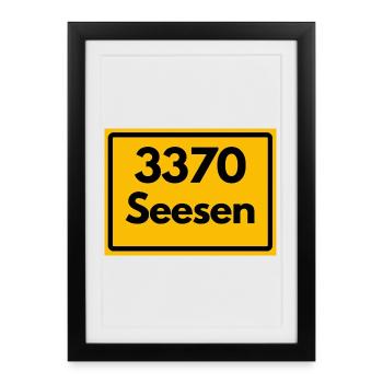 ANCIEN CODE POSTAL RETRO 3370 SEESEN HARZ - Affiche encadrée (27 × 37 cm) - noir - Devant