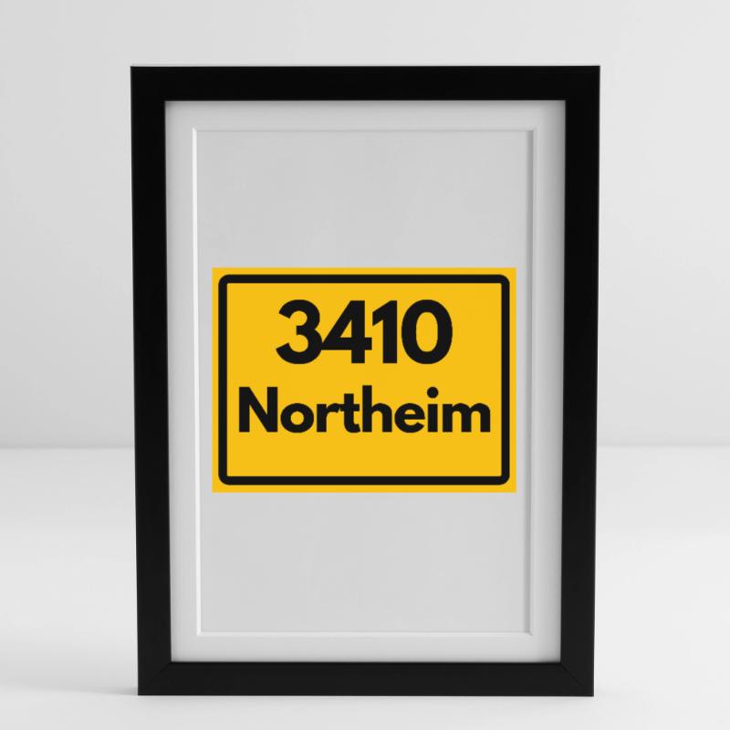 OLD POSTCODE POSTCODE RETRO 3410 NORTHEIM FACHWERK Framed poster (27 × 37 cm)