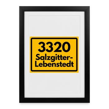 ANCIEN CODE POSTAL RETRO 3320 SALZGITTER - Affiche encadrée (27 × 37 cm) - noir - Devant