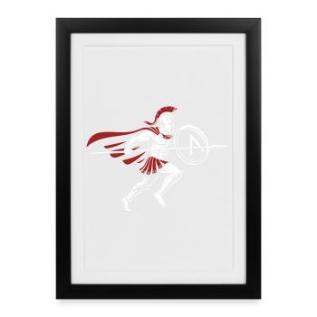 Spartan Warrior Charge Spartan Warrior Mascot - Framed poster (27 × 37 cm) - black - Front