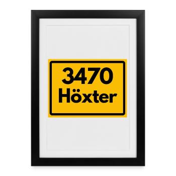 OLD POSTCODE POSTCODE RETRO 3470 HÖXTER WESERHOCH - Framed poster (27 × 37 cm) - black - Front