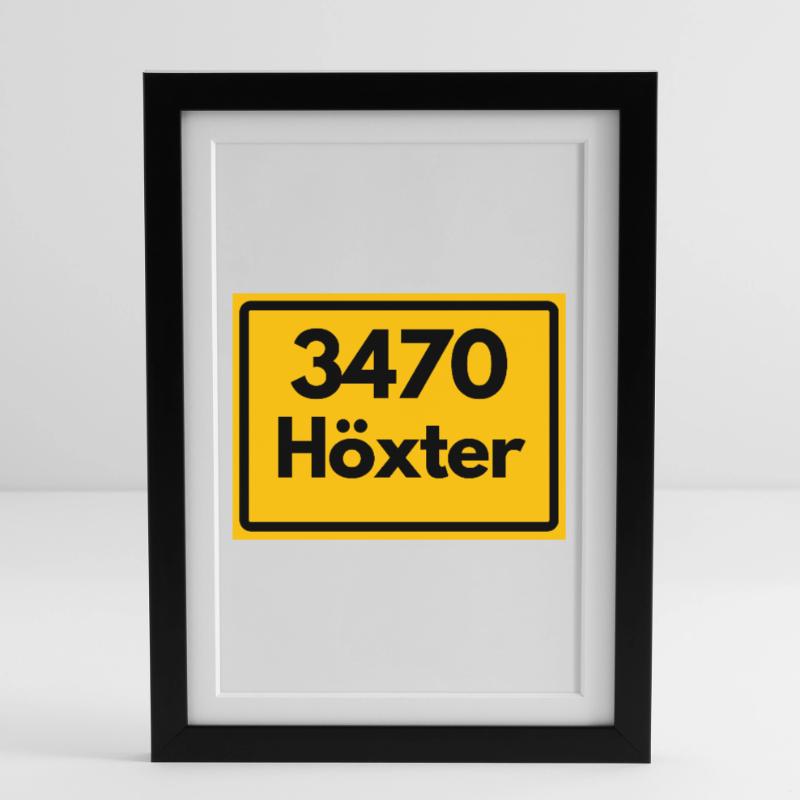 OLD POSTCODE POSTCODE RETRO 3470 HÖXTER WESERHOCH Framed poster (27 × 37 cm)