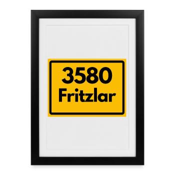 ANCIEN CODE POSTAL RETRO 3580 FRITZLAR DOMFACH - Affiche encadrée (27 × 37 cm) - noir - Devant