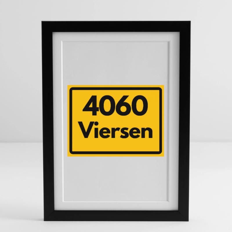 OLD POSTCODE POSTCODE RETRO 4060 VIERSEN Framed poster (27 × 37 cm)