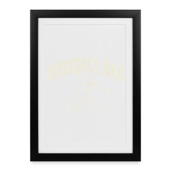 Baseball Vater Retro Silhouette - Gerahmtes Poster (27 × 37 cm) - Schwarz - Vorne