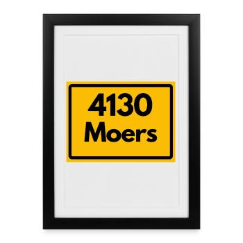 ANCIEN CODE POSTAL RÉTRO 4130 MOERS - Affiche encadrée (27 × 37 cm) - noir - Devant