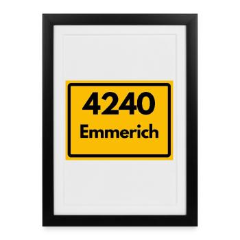 ANCIEN CODE POSTAL RETRO 4240 EMMERICH – RHEIN - Affiche encadrée (27 × 37 cm) - noir - Devant