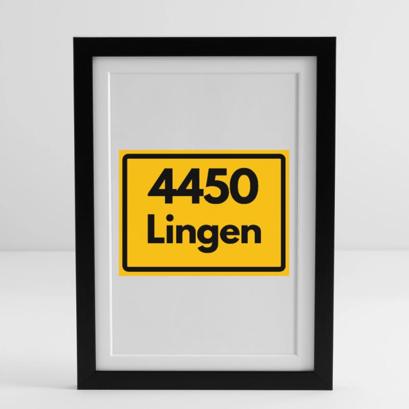 OLD POSTCODE POSTCODE RETRO 4450 LINGEN Framed poster (27 × 37 cm)