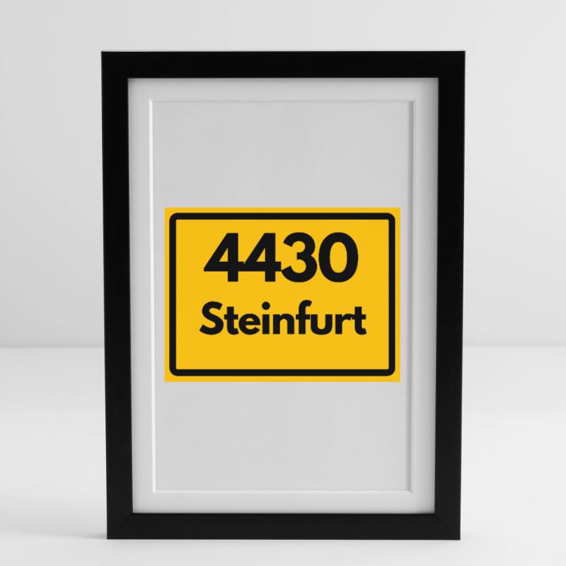 OLD POSTCODE POSTCODE RETRO 4430 STEINFURT – NRW Framed poster (27 × 37 cm)