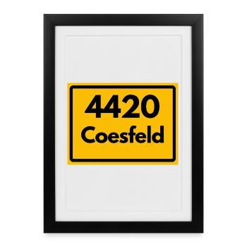 ALTE POSTLEITZAHL PLZ RETRO 4420 COESFELD – NRW - Gerahmtes Poster (27 × 37 cm) - Schwarz - Vorne
