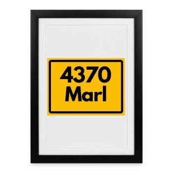 OLD POSTCODE POSTCODE RETRO 4370 MARL – NRW - Framed poster (27 × 37 cm) - black - Front
