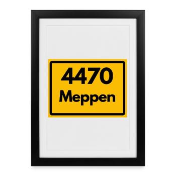 OLD POSTCODE POSTCODE RETRO 4470 MEPPEN - Framed poster (27 × 37 cm) - black - Front