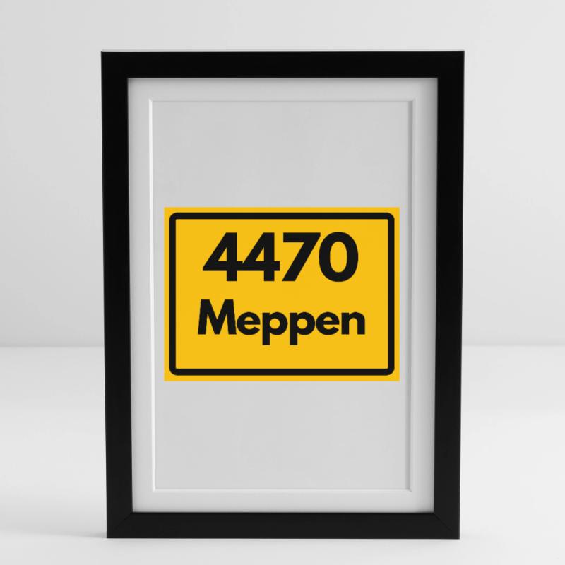 OLD POSTCODE POSTCODE RETRO 4470 MEPPEN Framed poster (27 × 37 cm)