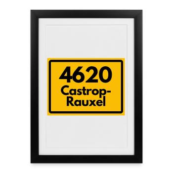OLD POSTCODE POSTCODE RETRO 4620 CASTROP-RAUXEL - Framed poster (27 × 37 cm) - black - Front