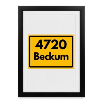 ANCIEN CODE POSTAL RETRO 4720 BECKUM – NRW - Affiche encadrée (27 × 37 cm) - noir - Devant