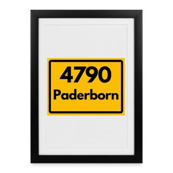 ANCIEN CODE POSTAL RETRO 4790 PADERBORN - Affiche encadrée (27 × 37 cm) - noir - Devant