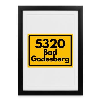 ANCIEN CODE POSTAL RETRO 5320 Bad Godesberg NRW - Affiche encadrée (27 × 37 cm) - noir - Devant