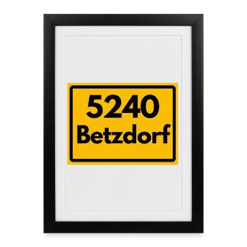 ANCIEN CODE POSTAL RETRO 5240 BETZDORF - Affiche encadrée (27 × 37 cm) - noir - Devant