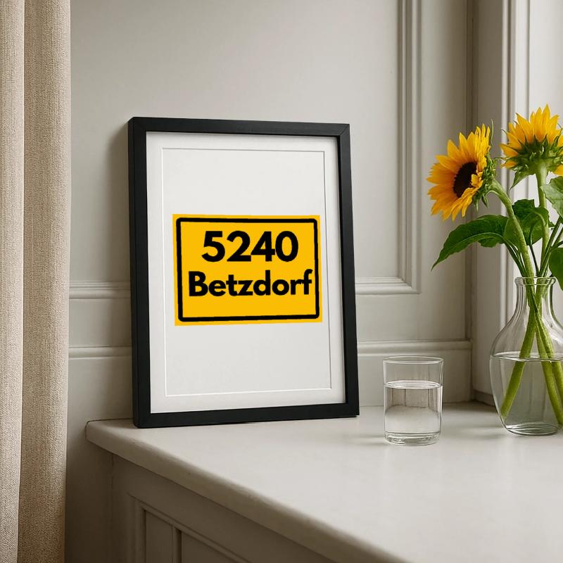 OLD POSTCODE POSTCODE RETRO 5240 BETZDORF Framed poster (27 × 37 cm)