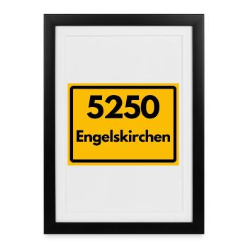 OLD POSTCODE POSTCODE RETRO 5250 ENGELSKIRCHEN - Framed poster (27 × 37 cm) - black - Front