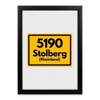 OLD POSTCODE ZIP CODE 5190 STOLBERG (RHINELAND) - Framed poster (27 × 37 cm) - black - Front