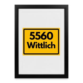 OLD POSTCODE POSTCODE RETRO 5560 WITTLICH - Framed poster (27 × 37 cm) - black - Front