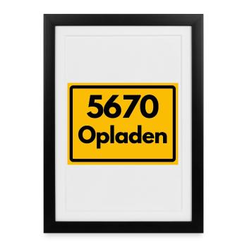 ALTE POSTLEITZAHL PLZ RETRO 5670 OPLADEN - Gerahmtes Poster (27 × 37 cm) - Schwarz - Vorne