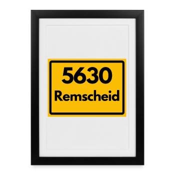 ALTE POSTLEITZAHL PLZ RETRO 5630 REMSCHEID NRW - Gerahmtes Poster (27 × 37 cm) - Schwarz - Vorne