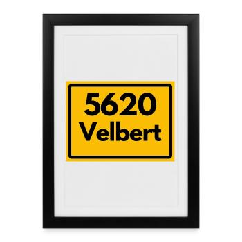 OLD POSTCODE POSTCODE RETRO 5620 VELBERT NRW - Framed poster (27 × 37 cm) - black - Front