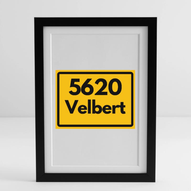 OLD POSTCODE POSTCODE RETRO 5620 VELBERT NRW Framed poster (27 × 37 cm)